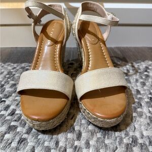 Kelly & Katie Tan Espadrille Wedge Sandals
